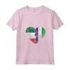 Donna Cuore Bandiera Italiana Sierra Leone - Italia Sierra Leone Roots Maglietta - Abbigliamento con Collo a V - Ideale per Uomini, Donne e Bambini