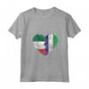 Donna Cuore Bandiera Italiana Sierra Leone - Italia Sierra Leone Roots Maglietta - Abbigliamento con Collo a V - Ideale per Uomini, Donne e Bambini