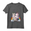 Donna Unicorn Riding Singapura Gatto - Maglietta Arcobaleno per Ragazzi e Ragazze - Ideale per Bambini - Collo a V e Taglio Classico