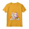 Donna Unicorn Riding Singapura Gatto - Maglietta Arcobaleno per Ragazzi e Ragazze - Ideale per Bambini - Collo a V e Taglio Classico