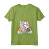 Donna Unicorn Riding Singapura Gatto - Maglietta Arcobaleno per Ragazzi e Ragazze - Ideale per Bambini - Collo a V e Taglio Classico