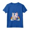 Donna Unicorn Riding Singapura Gatto - Maglietta Arcobaleno per Ragazzi e Ragazze - Ideale per Bambini - Collo a V e Taglio Classico