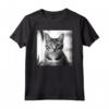 Fotografia Cinematografica in Bianco e Nero del Gatto di Singapura - Maglietta per Amanti dei Gatti - Ideale per Compleanni o Natale