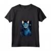 Donna Singapura Cat Notte Stellata Pittura - Maglietta con Collo a V per Amanti dei Gatti - Regalo Carino per Natale o Compleanni