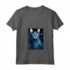 Donna Singapura Cat Notte Stellata Pittura - Maglietta con Collo a V per Amanti dei Gatti - Regalo Carino per Natale o Compleanni