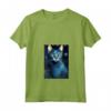 Donna Singapura Cat Notte Stellata Pittura - Maglietta con Collo a V per Amanti dei Gatti - Regalo Carino per Natale o Compleanni