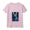 Donna Singapura Cat Notte Stellata Pittura - Maglietta con Collo a V per Amanti dei Gatti - Regalo Carino per Natale o Compleanni