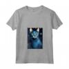 Donna Singapura Cat Notte Stellata Pittura - Maglietta con Collo a V per Amanti dei Gatti - Regalo Carino per Natale o Compleanni