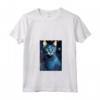 Donna Singapura Cat Notte Stellata Pittura - Maglietta con Collo a V per Amanti dei Gatti - Regalo Carino per Natale o Compleanni