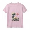Singapura Gatto Giapponese Kanagawa Wave Divertente Surf Animale Maglietta con Collo a V - Regalo Unico per Proprietari di Gatti - Ideale per Natale o San Valentino