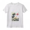 Singapura Gatto Giapponese Kanagawa Wave Divertente Surf Animale Maglietta con Collo a V - Regalo Unico per Proprietari di Gatti - Ideale per Natale o San Valentino