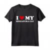 I Heart Dad Mom - Amo Singapura Cat Maglietta - Abbigliamento Divertente per Amanti dei Gatti - Perfetto per Feste ed Eventi