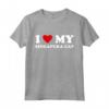 I Heart Dad Mom - Amo Singapura Cat Maglietta - Abbigliamento Divertente per Amanti dei Gatti - Perfetto per Feste ed Eventi