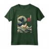 Singapura Cat Kanagawa Wave Divertente Surf Maglietta - Regalo Unico per Proprietari di Gatti - Arte Giapponese - Ideale per Natale o Compleanni