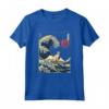Singapura Cat Kanagawa Wave Divertente Surf Maglietta - Regalo Unico per Proprietari di Gatti - Arte Giapponese - Ideale per Natale o Compleanni