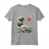 Singapura Cat Kanagawa Wave Divertente Surf Maglietta - Regalo Unico per Proprietari di Gatti - Arte Giapponese - Ideale per Natale o Compleanni