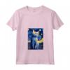 Donna Singapura Cat Notte Stellata - Maglietta con Collo a V per Uomini Donne Bambini - Regalo Carino per Amanti dei Gatti di Singapura
