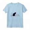 Donna Singapura Cat Heartbeat ECG Funny I Love My Singapura Cat Maglietta con Collo a V - Regalo Perfetto per Amanti dei Gatti di Singapura a Natale o Compleanno