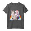 Unicorn Riding Singapura Gatto - Ragazzi Ragazze Adolescenti Bambini Arcobaleno Maglietta - Ideale per gli Amanti degli Unicorni e dei Gatti