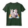Unicorn Riding Singapura Gatto - Ragazzi Ragazze Adolescenti Bambini Arcobaleno Maglietta - Ideale per gli Amanti degli Unicorni e dei Gatti