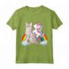 Unicorn Riding Singapura Gatto - Ragazzi Ragazze Adolescenti Bambini Arcobaleno Maglietta - Ideale per gli Amanti degli Unicorni e dei Gatti