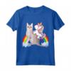 Unicorn Riding Singapura Gatto - Ragazzi Ragazze Adolescenti Bambini Arcobaleno Maglietta - Ideale per gli Amanti degli Unicorni e dei Gatti