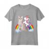 Unicorn Riding Singapura Gatto - Ragazzi Ragazze Adolescenti Bambini Arcobaleno Maglietta - Ideale per gli Amanti degli Unicorni e dei Gatti