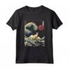 Singapura Gatto Giapponese Kanagawa Wave Divertente Surf Maglietta - Regalo Unico per Proprietari di Gatti - Ideale per Natale, Ringraziamento o Compleanni
