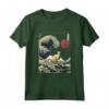 Singapura Gatto Giapponese Kanagawa Wave Divertente Surf Maglietta - Regalo Unico per Proprietari di Gatti - Ideale per Natale, Ringraziamento o Compleanni