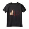 Maglietta Cuore Battito ECG Gatto Singapura - Design Divertente per Amanti dei Gatti - Ideale per Compleanno, Natale o San Valentino