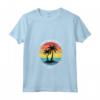 Donna Sint Maarten I Caraibi Retro Tramonto Palme Vacanza Maglietta con Collo a V - Camicia Tropicale per le Tue Vacanze Estive in Famiglia