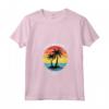 Donna Sint Maarten I Caraibi Retro Tramonto Palme Vacanza Maglietta con Collo a V - Camicia Tropicale per le Tue Vacanze Estive in Famiglia