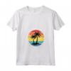 Donna Sint Maarten I Caraibi Retro Tramonto Palme Vacanza Maglietta con Collo a V - Camicia Tropicale per le Tue Vacanze Estive in Famiglia