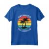 Sint Maarten The Caribbean - Retro Tramonto Palme Vacanza Maglietta - Ideale per Famiglie in Vacanza al Mare