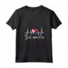 Donna Sint Maarten Heartbeat ECG Pulse Flag Roots Maglietta con Collo a V - Mostra il tuo Orgoglio per le Persone di Sint Maarten