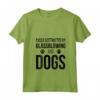 Donna Facilmente Distratto dal Soffiaggio del Vetro e Cani - Maglietta Vintage con Collo a V per Amanti dei Cani - Ideale come Regalo per Compleanno o Vacanze