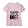 Donna Facilmente Distratto dal Soffiaggio del Vetro e Cani - Maglietta Vintage con Collo a V per Amanti dei Cani - Ideale come Regalo per Compleanno o Vacanze