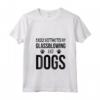 Donna Facilmente Distratto dal Soffiaggio del Vetro e Cani - Maglietta Vintage con Collo a V per Amanti dei Cani - Ideale come Regalo per Compleanno o Vacanze