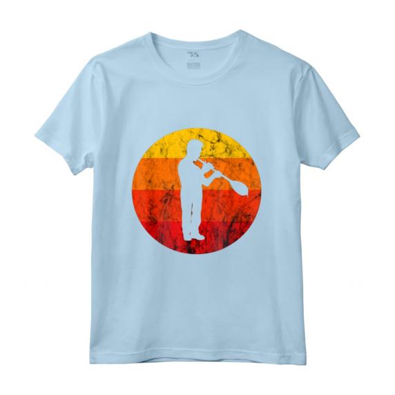 Soffiatore di Vetro Retro Vintage Tramonto - Maglietta Arte del Vetro per Artisti e Collezionisti - Ideale per Lavoratori del Vetro e Istruttori