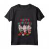 Spitz Giapponese Babbo Natale Elfo Renna Cane di Natale X-Mas Maglietta con Collo a V - Happy Howlydays e Merry Woofmas - Regalo per Amanti dei Cani e Proprietari di Spitz Giapponesi