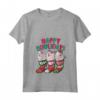 Spitz Giapponese Babbo Natale Elfo Renna Cane di Natale X-Mas Maglietta con Collo a V - Happy Howlydays e Merry Woofmas - Regalo per Amanti dei Cani e Proprietari di Spitz Giapponesi