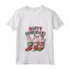 Spitz Giapponese Babbo Natale Elfo Renna Cane di Natale X-Mas Maglietta con Collo a V - Happy Howlydays e Merry Woofmas - Regalo per Amanti dei Cani e Proprietari di Spitz Giapponesi