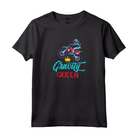 Gravità Regina Divertente Dirt Bike Rider Abbigliamento Motociclista Maglietta - Ideale per Corse Fuoristrada e Eventi Moto
