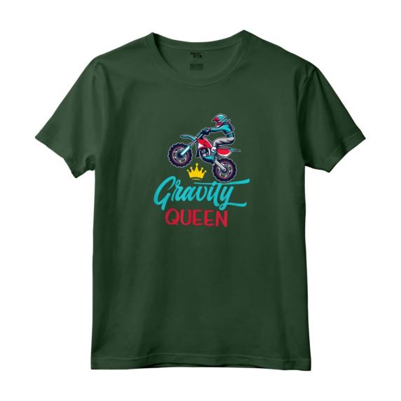 Gravità Regina Divertente Dirt Bike Rider Abbigliamento Motociclista Maglietta - Ideale per Corse Fuoristrada e Eventi Moto