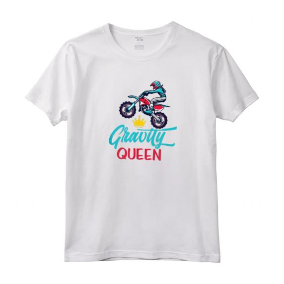 Gravità Regina Divertente Dirt Bike Rider Abbigliamento Motociclista Maglietta - Ideale per Corse Fuoristrada e Eventi Moto