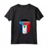 Donna Sud Sudan Francia Bandiera Sud Sudan Francese Zipper Maglietta con Collo a V - Orgoglio del Mio Patrimonio Misto - Grande Regalo per Connessioni Uniche