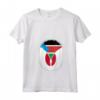 Donna Sud Sudan Giappone - Bandiera Sud Sudan Giapponese Zipper Maglietta con Collo a V - Design del Patrimonio Ispanico - Ideale come Regalo Unico