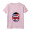 Donna Sud Sudan Bandiera britannica - Sud Sudan Gran Bretagna UK Zipper Maglietta con Collo a V - Cuore del Sud Sudan britannico - Regalo Mix Heritage Design