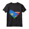 Cuore con Bandiera del Sud Sudan - Maglietta Jigsaw Puzzle Personalizzata per Sud Sudanese - Ideale per Regalo unico con Radici dal Sud Sudan