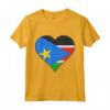 Cuore con Bandiera del Sud Sudan - Maglietta Jigsaw Puzzle Personalizzata per Sud Sudanese - Ideale per Regalo unico con Radici dal Sud Sudan